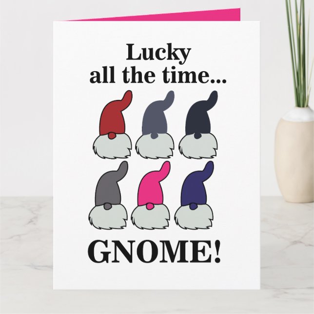 Cartão Christmas Gnomes Xmas Lucky (Frente)