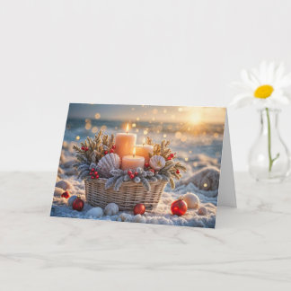 Cartão Christmas Holidays Across the Miles Beach Coastal 