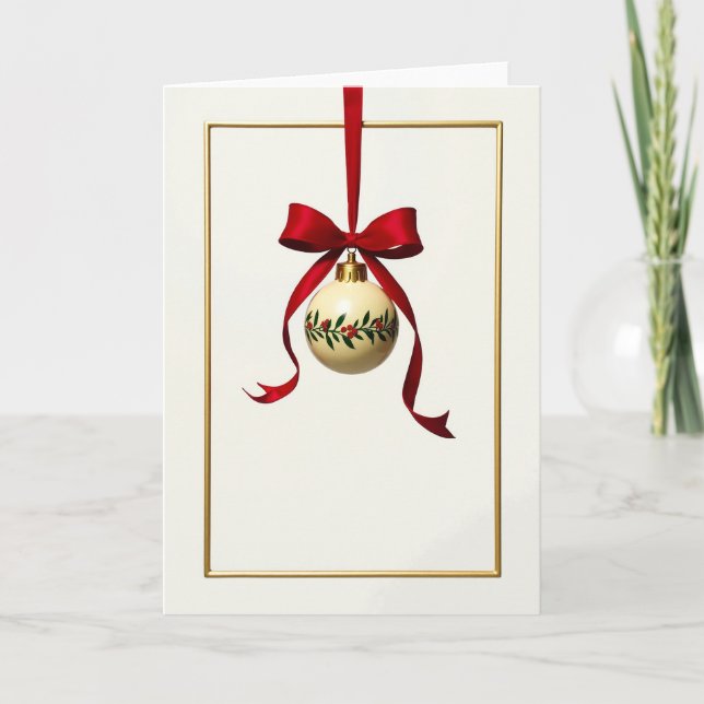 Cartão Christmas Holly Frame Card (Frente)
