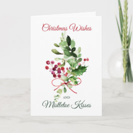 Cartão Christmas Holly Mistletoe Red Berry
