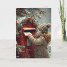Cartão Christmas mailbox warm festive holiday message
