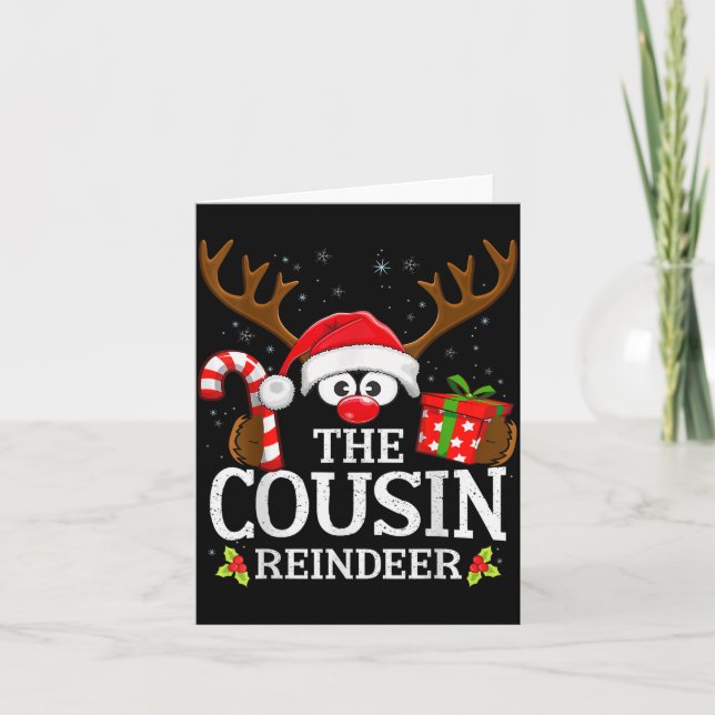 Cartão Christmas Matching The Cousin Reindeer Family  (Frente)
