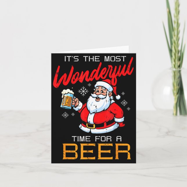 Cartão Christmas Most Wonderful Time For Funny Santa Xmas (Frente)