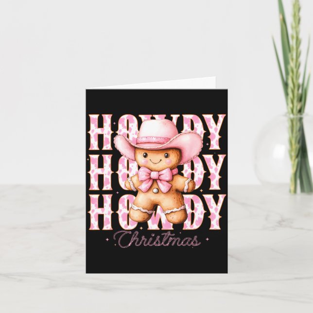 Cartão Christmas Nk Gingerbread Cowboy Cowgirl Howdy West (Frente)