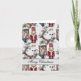 Cartão Christmas nutcrackers and lanterns