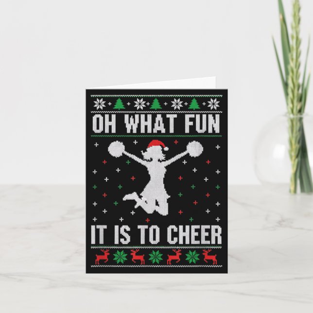 Cartão Christmas Oh What Fun It Is To Cheer - Cheerleadin (Frente)