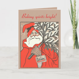 Cartão Christmas Pudding And Germanic Santa Vector