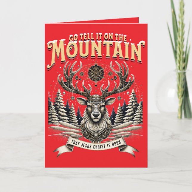 Cartão Christmas Reindeer (Frente)