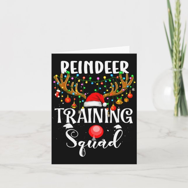 Cartão Christmas Running Reindeer Runner Training Squad T (Frente)