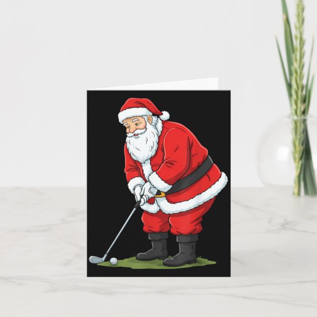 Cartão Christmas Santa Golf Golfer Xmas Funny Christmas G (Frente)