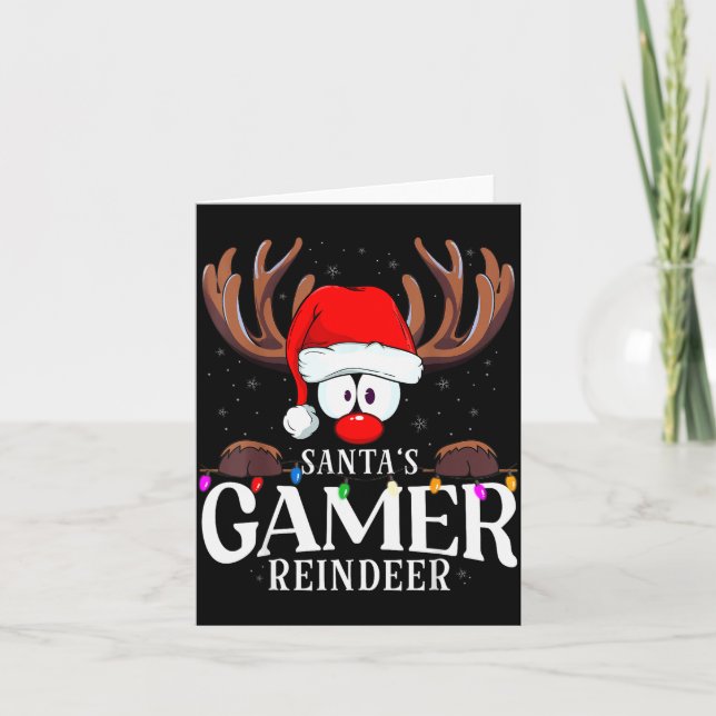Cartão Christmas Santa's Gamer Reindeer Matching X-mas  (Frente)