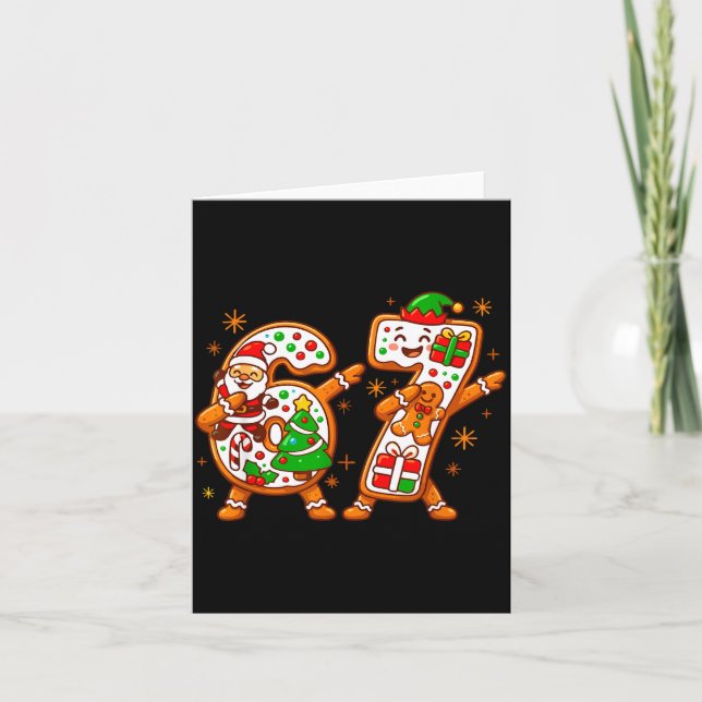 Cartão Christmas Six Seven Dabbing Cool Meme 67 Xmas Dab  (Frente)