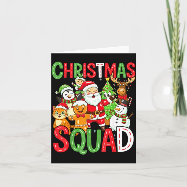 Cartão Christmas Squad Santa Family Matching Xmas  (Frente)
