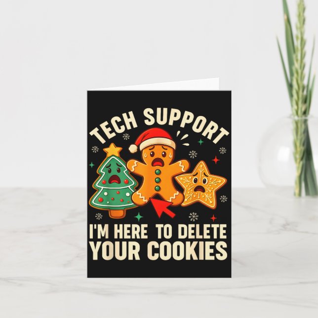 Cartão Christmas Tech Suprt Here To Delete Cookies Xmas M (Frente)