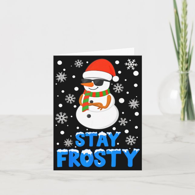 Cartão Christmas Tee Funny Frosty Xmas Cool Snowman Women (Frente)
