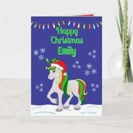 Cartão Christmas Unicorn Folded Greeting Card