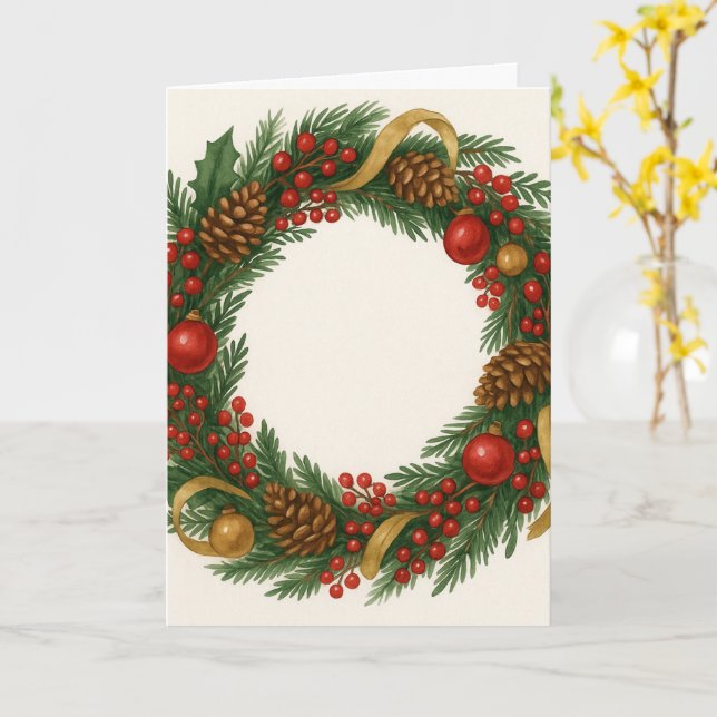 Cartão Christmas Wreath Card (Flor Amarela)