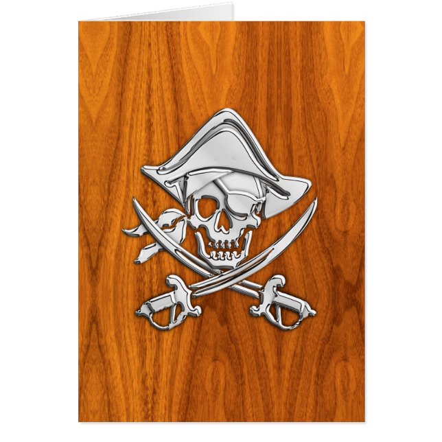 Cartão Chrome Like Pirate em Teak Veneers (Frente)