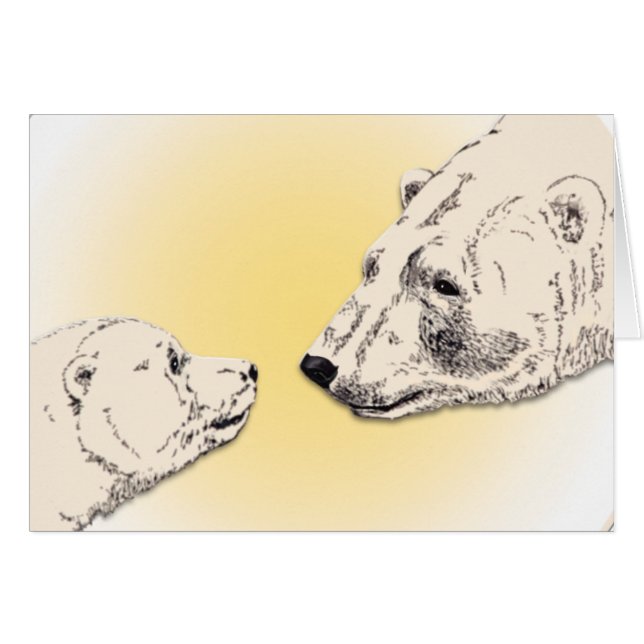 Cartão Churchill Canada Card Personalizada Polar Bear Car (Frente Horizontal)