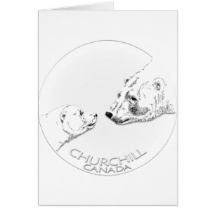 Cartão Churchill Souvenirs Polar Bear Art Shirts & Gifs