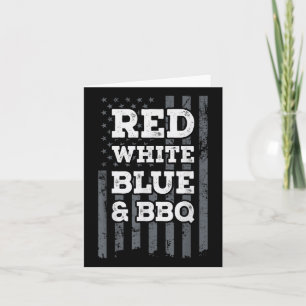 Cartão Churrasco Azul Branco Vermelho & - Sinalizador