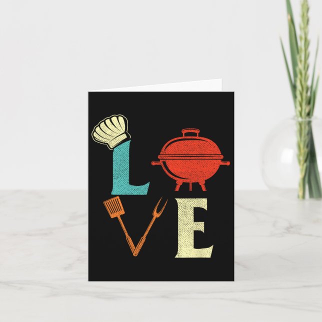 Cartão Churrasco de amor sobre Pitmaster Griling Barbecue (Frente)