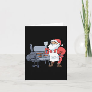Cartão Churrasco de Natal Papai Noel Grelha Churrasco Bif