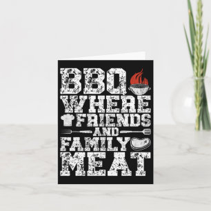 Cartão Churrasco Onde Amigos E Carnes Familiares Grelham