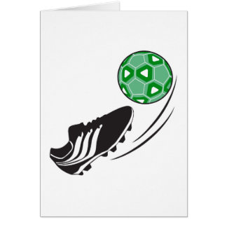 Cartão chute de futebol chutando gráfico de bola