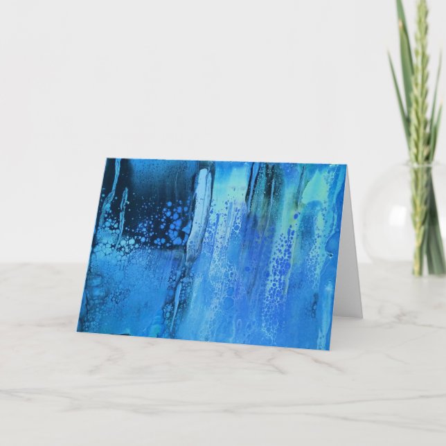 Cartão Chuva azul de inverno (Frente)