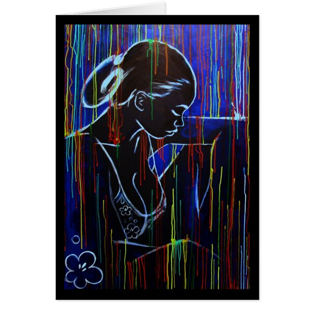 Cartão Chuva crioula - azul (Frente)