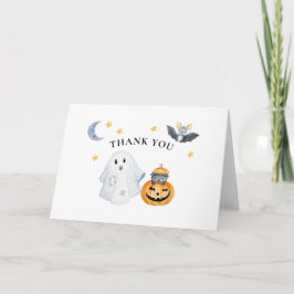 Cartão Chuva de Bebê Fantasminha de Halloween Abóbora Peq