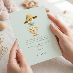 Cartão Chuva de Bebê Minimalista Obrigada Silly Goose Sag