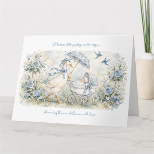 Cartão Chuva de Bebê Mother Goose Blue Rose Standards