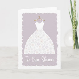Cartão Chuva de Presentes de Noiva com Vestido Floral