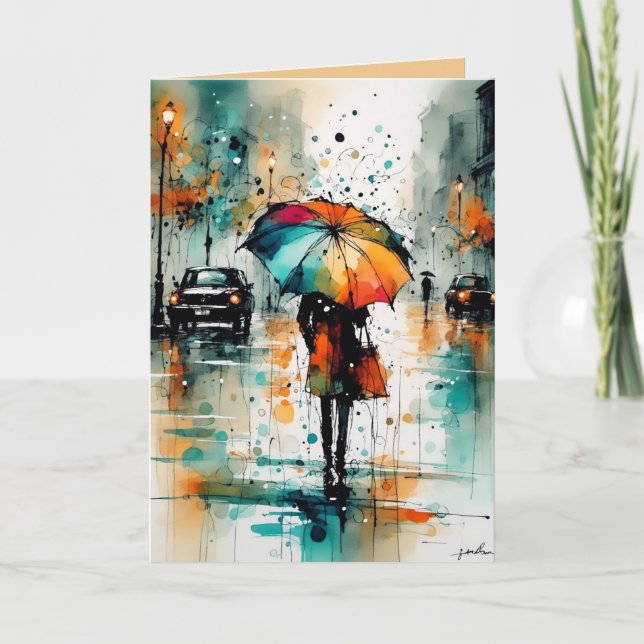 Cartão Chuva De Verão Na Cidade 2 (Frente)