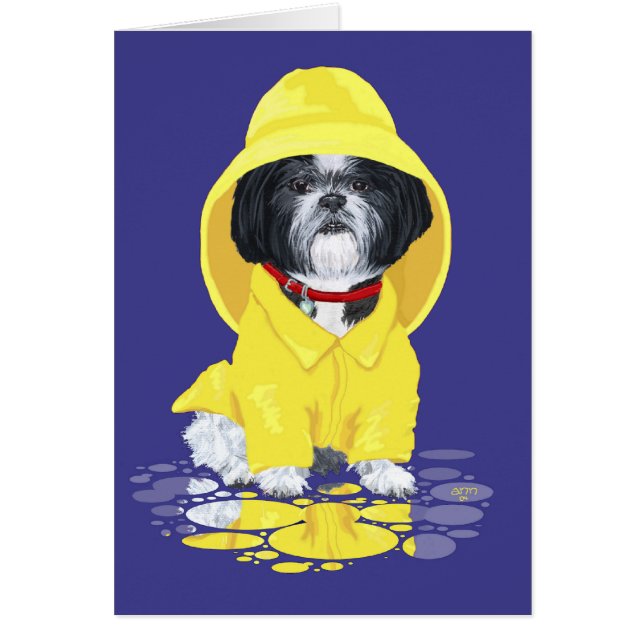 Cartão Chuvas de Abril Shih Tzu (Frente)