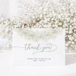 Cartão Chuveiro de Noiva Clássico Elegante Floral Obrigad