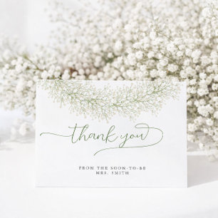 Cartão Chuveiro de Noiva Clássico Elegante Floral Obrigad