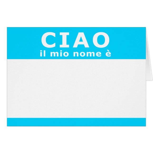 Cartão CIAO il mio nomo e (Frente horizontal)