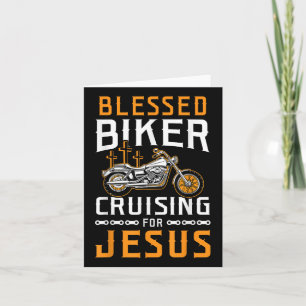 Cartão Ciclista Abençoado Passeando Por Jesus Motocicleta