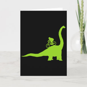 Cartão Ciclista De Bicicleta De Montanha Dinossauro 