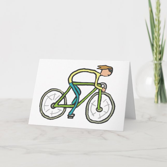 Cartão Ciclista Stickman (Frente)