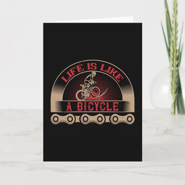 Cartão Ciclo - A vida é como uma bicicleta (Frente)
