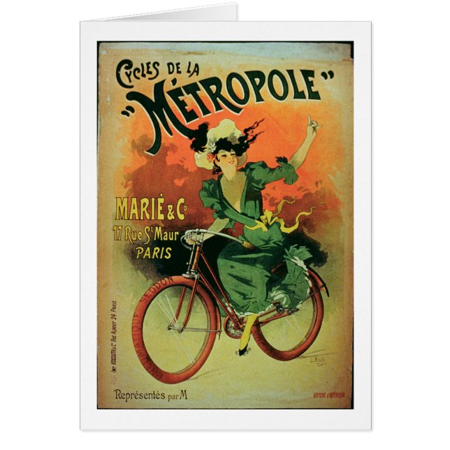 Cartão "Ciclo de La Metropole", Marie & Co. (lith da cor (Frente)