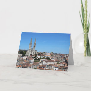 Cartão Cidade antiga de Niort Skyline, França