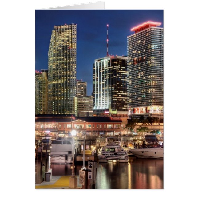 Cartão Cidade da linha do horizonte de Miami na Flórida (Frente)
