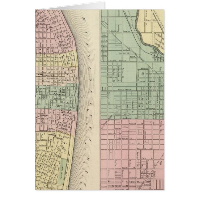 Cartão Cidade das Ruas Louis, Missouri City of Chicago (Frente)