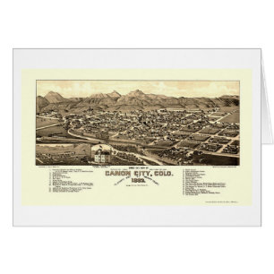 Cartão Cidade de Canon, mapa panorâmico do CO - 1882