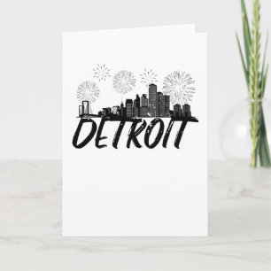 Cartão Cidade de Detroit Skyline